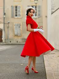 Classic red dress pin-up