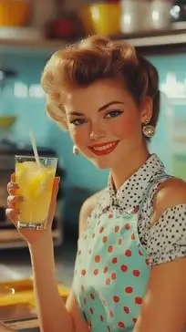 Kitchen pin-up scene